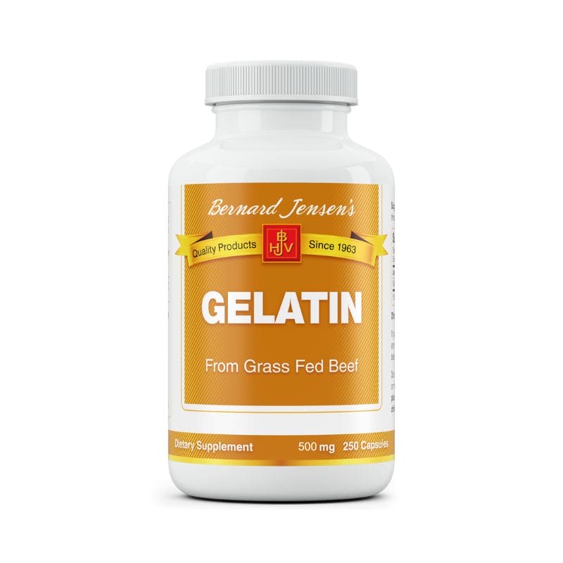 Bernard Jensen's 100% Pure Gelatin Capsules 500mg - Joint Support & Flexibility - Healthy Hair, Skin & Nails