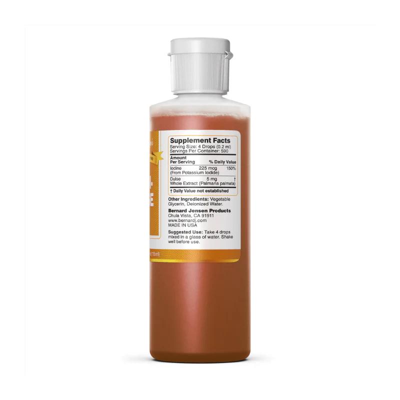 Bernard Jensen's Liqui-Dulse Iodine Supplement for Thyroid Health - Organic Natural Iodine Supplement