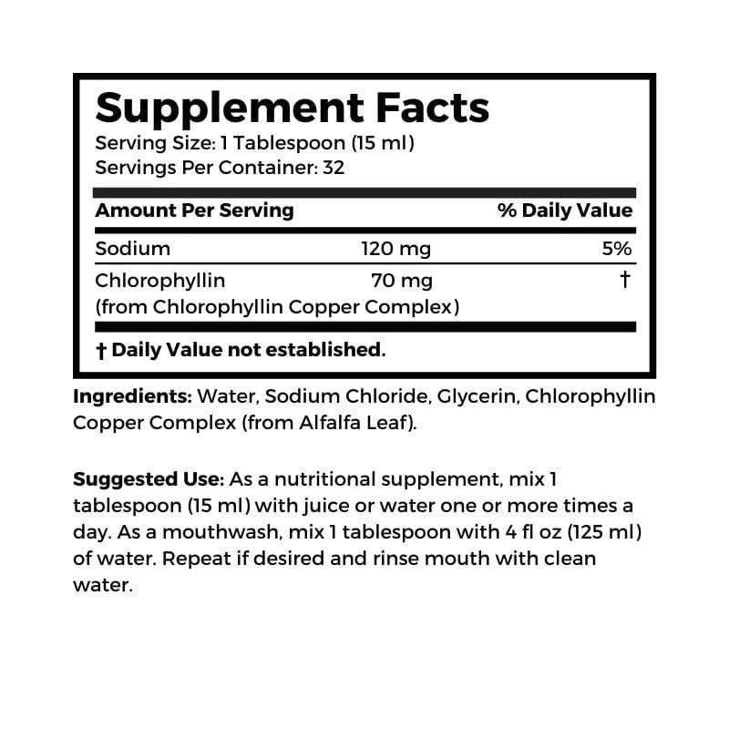 Bernard Jensen's Liquid Chlorophyll 16 oz for pH Balance & Detox | Alfalfa-Based Edible Dietary Supplement