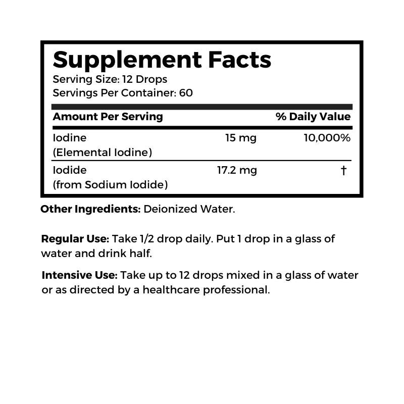 Dr. Clark's Lugol's Iodine Stomach Saver 1 fl oz (30 cc) - Natural Digestive Support for Thyroid Function