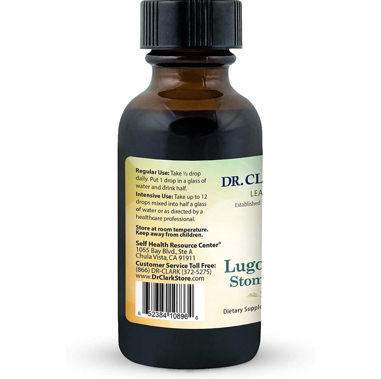 Dr. Clark's Lugol's Iodine Stomach Saver 1 fl oz (30 cc) - Natural Digestive Support for Thyroid Function