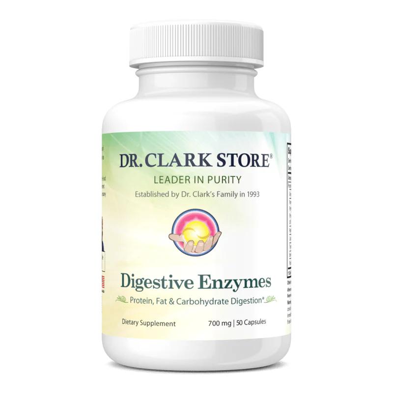 Dr. Clark Digestive Enzymes - 700 mg, 50 Capsules | Probiotics for Gut Health & Bloating Relief
