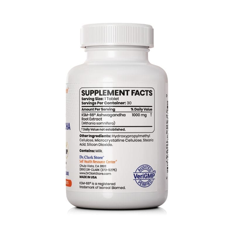 KSM-66 Ashwagandha, 1000 mg 30 tablets - Extended Slow Release - Cognitive Function - Memory - Longevity