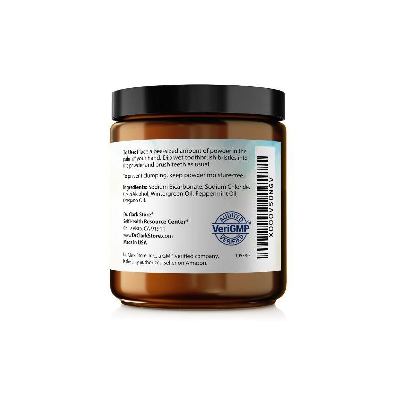 Oregano Tooth Powder, 3 oz - Oral Care for a Fresher Breath and Clean Teeth Antibacterial Brush