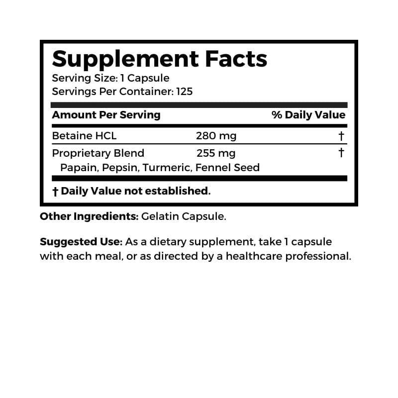Quick Digestive Aid Protocol, 535 mg 125 capsules Fitness Healthcare